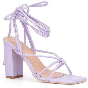 purple lace up heels